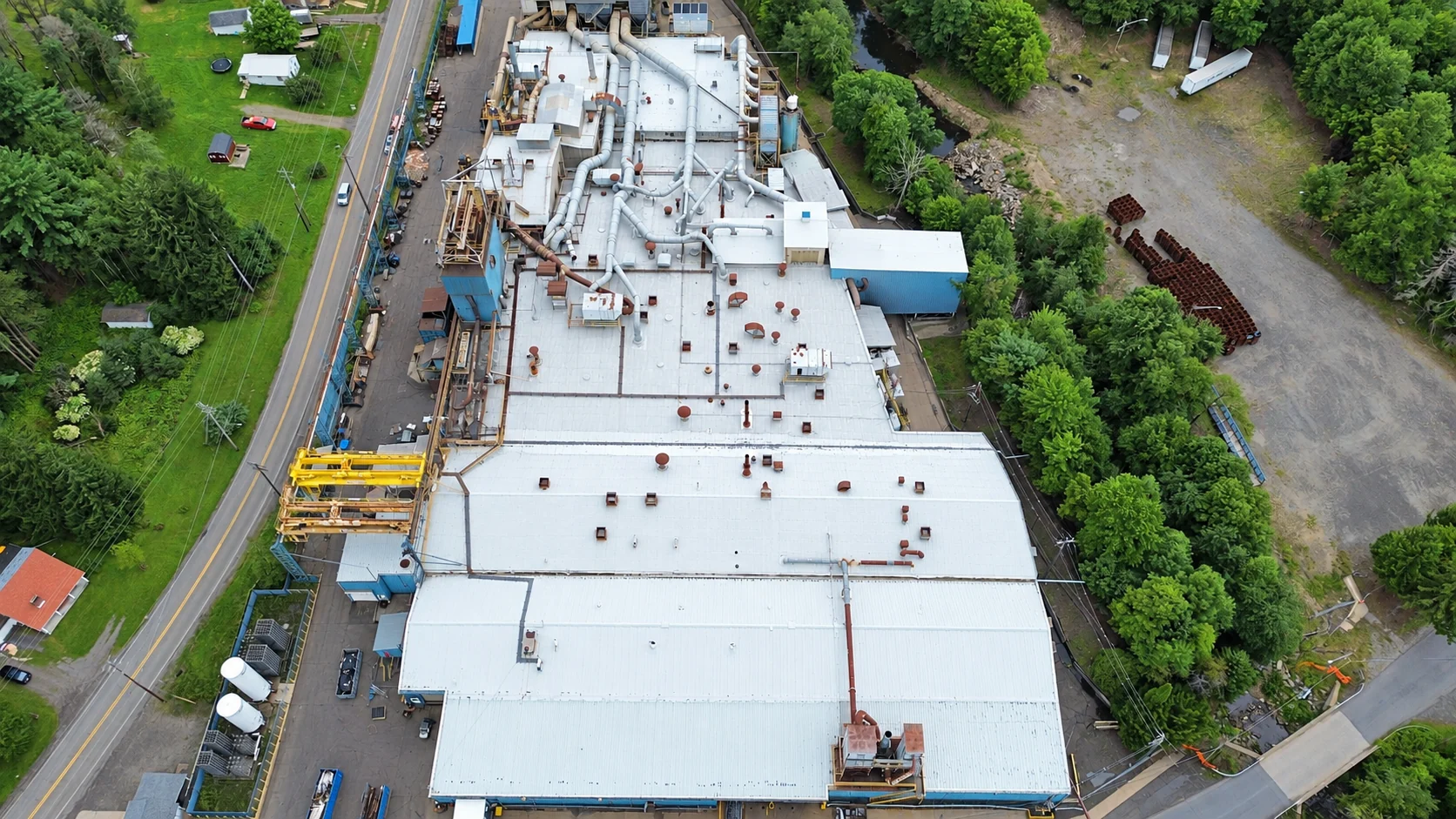 Drone view of Fagor Recycling Plant 1 facility in Blossburg