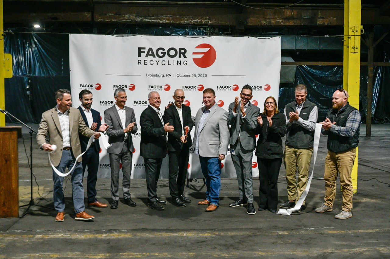 Ribbon cutting celebration — Fagor Recycling team