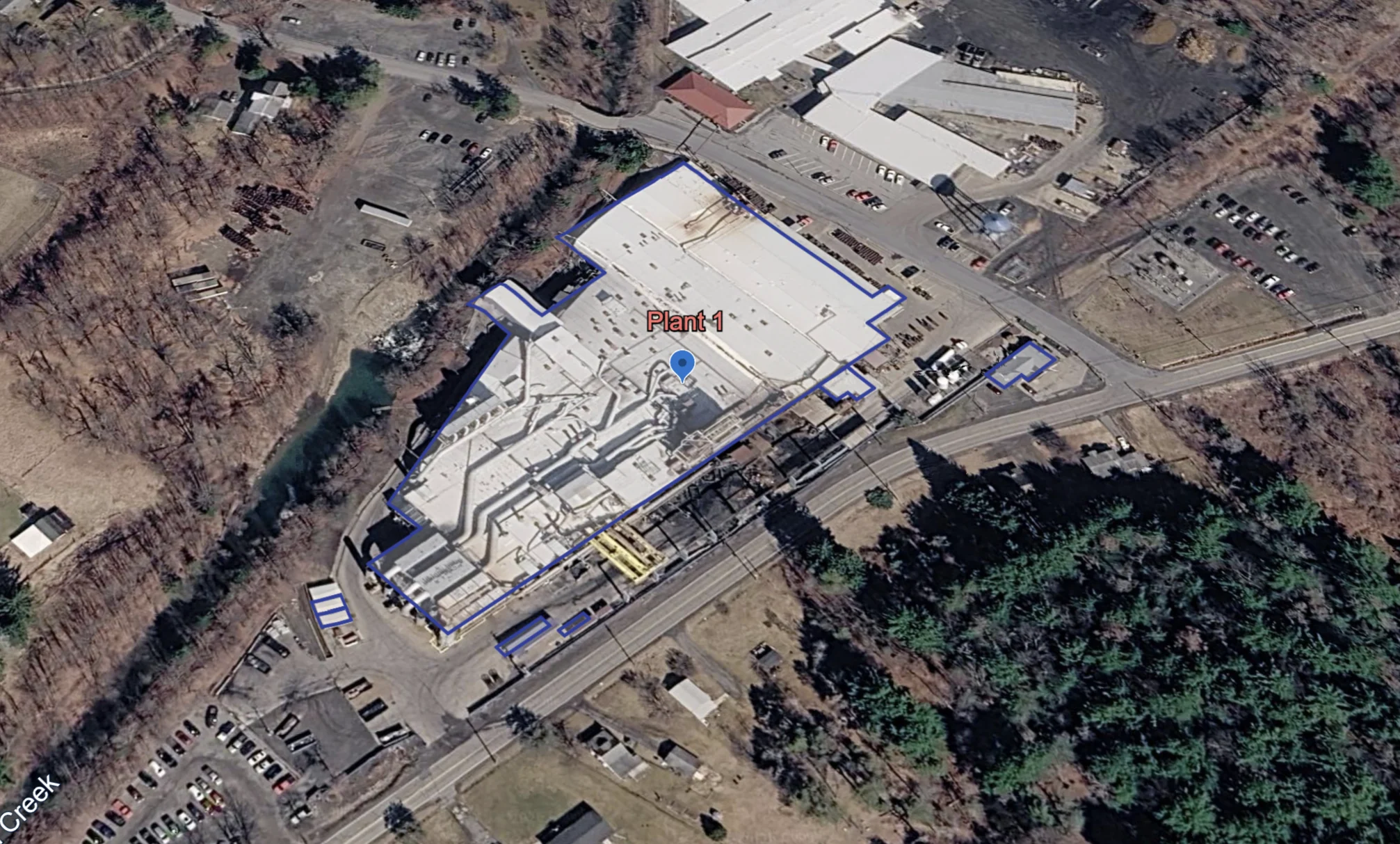 Plant 1 site map in Blossburg
